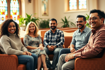 A group of Christians sharing support and love in community.