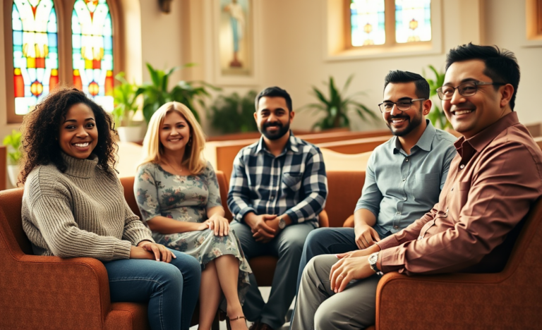 A group of Christians sharing support and love in community.