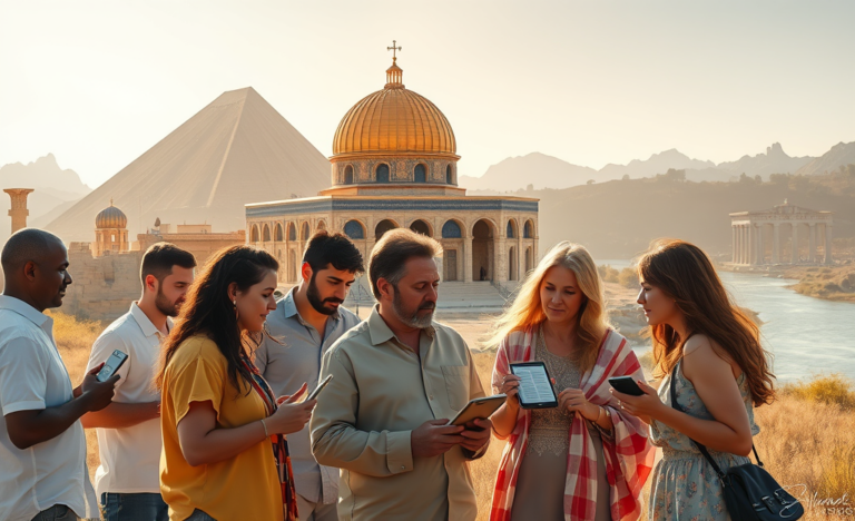 A collage of significant Christian sites and online resources that highlight faith and spirituality.