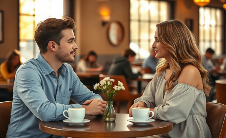 A couple discussing their faith and relationship in a cozy setting.
