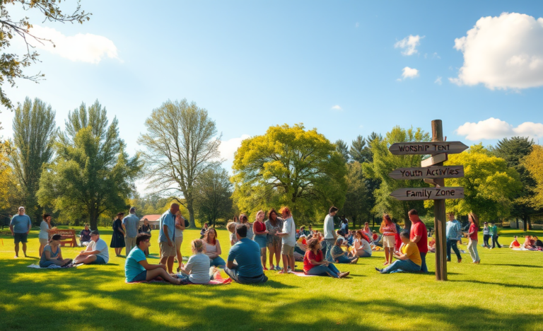 A community gathering of Christians in worship and fellowship.