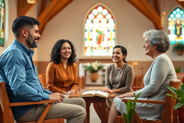 A couple sharing a moment of prayer, symbolizing the strength of faith-based relationships.