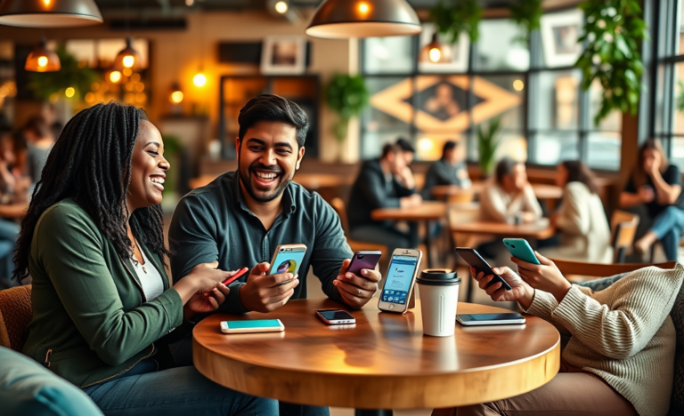 A person using a smartphone to explore Christian dating apps.