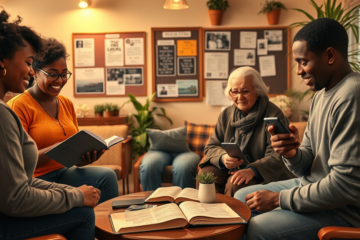 A collage of various Christian platforms that promote community and connection.