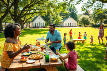 A group of Christians engaging in fellowship and community activities.