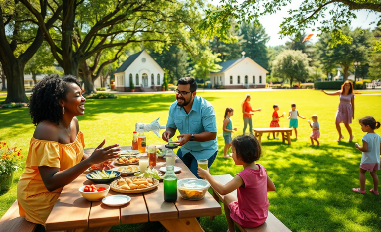 A group of Christians engaging in fellowship and community activities.