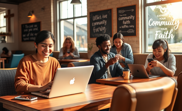 A collage of online platforms where Christians connect and engage with one another.