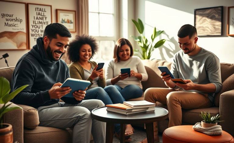 A collage of popular Christian apps that enhance spiritual growth and community engagement.