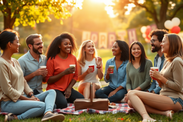 An illustration representing Christian singles connecting and building relationships based on faith.