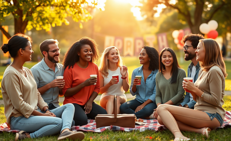 An illustration representing Christian singles connecting and building relationships based on faith.