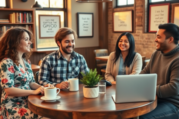 A group of Christian singles engaging on dating apps.