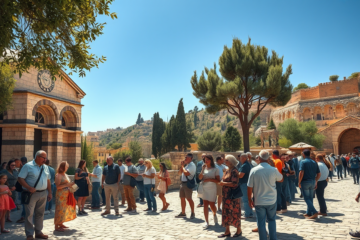 A captivating view of popular Christian pilgrimage sites and online resources enriching faith.