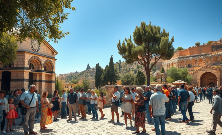 A captivating view of popular Christian pilgrimage sites and online resources enriching faith.