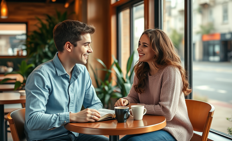 A couple engaging in a Christian relationship, exploring faith and connection together through shared activities.