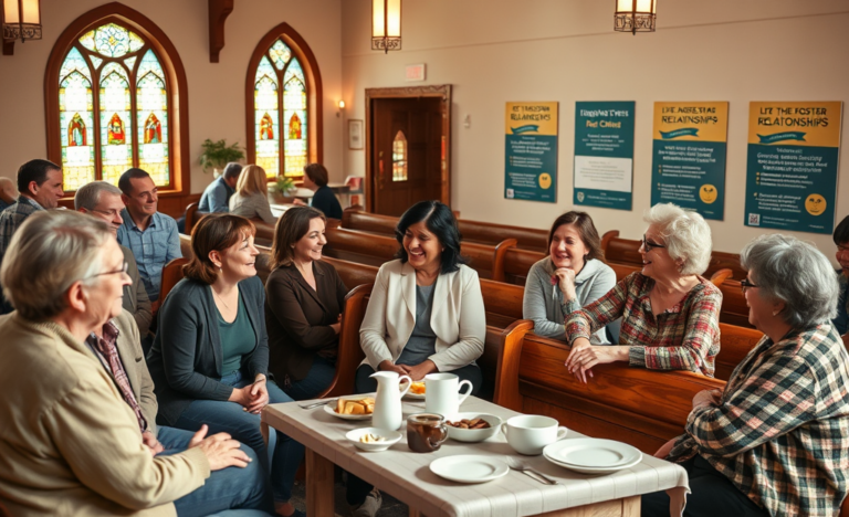 A heart symbol surrounded by Christian symbols representing love and faith.