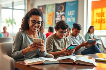 A collage of popular Christian apps showcasing features for spiritual growth and community connection.