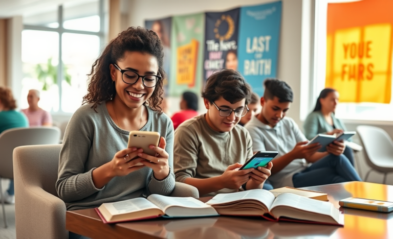 A collage of popular Christian apps showcasing features for spiritual growth and community connection.