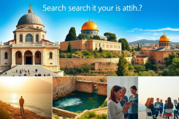 A serene landscape featuring significant Christian sites for spiritual exploration.